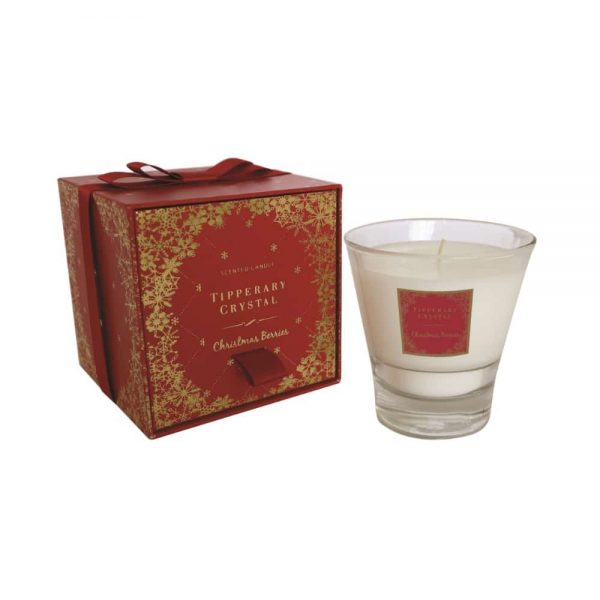 Tipperary Crystal Berries Christmas Candle