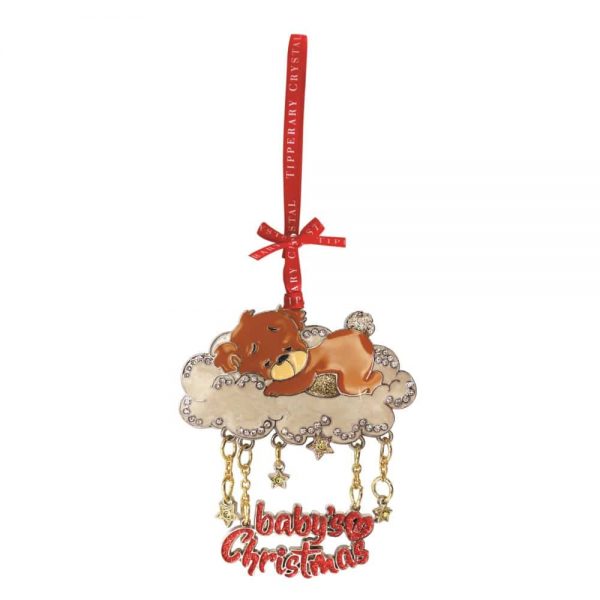 Tipperary Crystal Cloud Bear Christmas Decoration