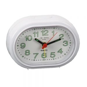 Oval Alarm Clock With Beep Function White