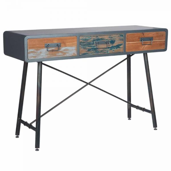 Black Metal & Multi Coloured Wood Console K/D