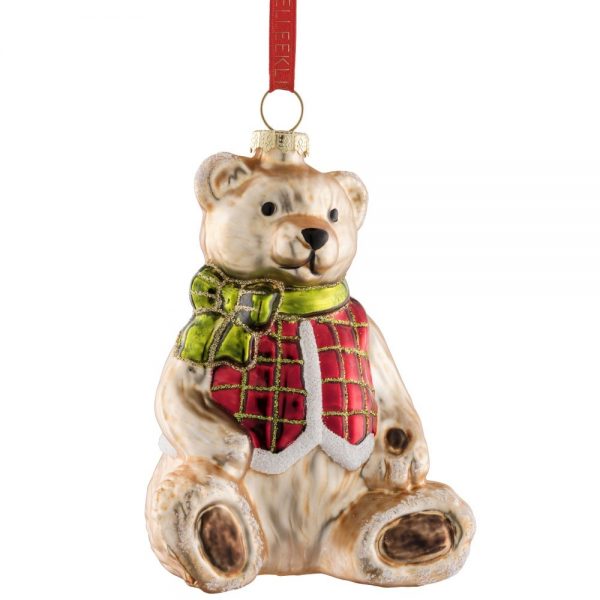 Teddy Bear Glass Ornament