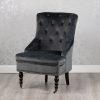 Torino Accent Chair Charcoal Smooth Velvet