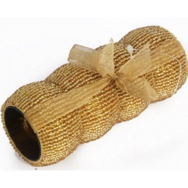 Set of 4 Gold  Napkin Rings 10cm