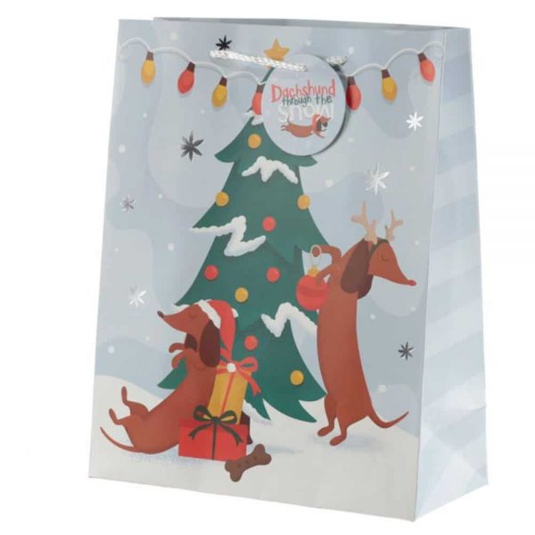 Xmas Dachshund Gift Bag Large