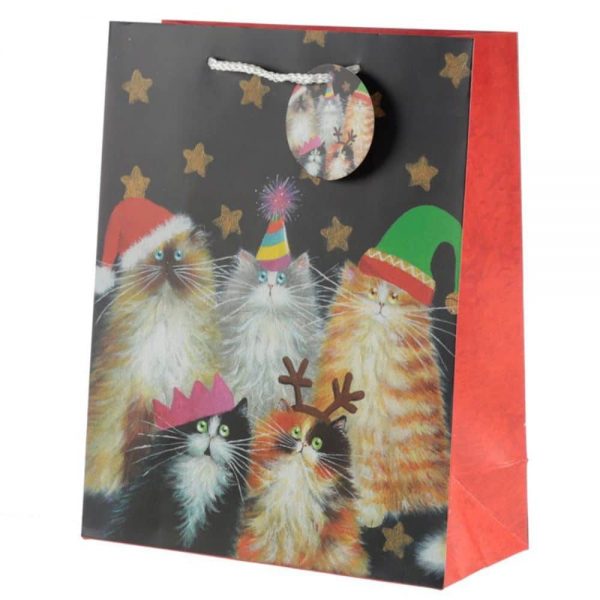 Kim Haskins Christmas Cats Gift Bag Large