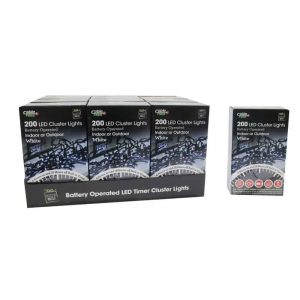 LED Cluster Lights 200 Battery Operated White