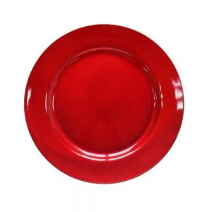 Charger Plate 33cm Glitter Red