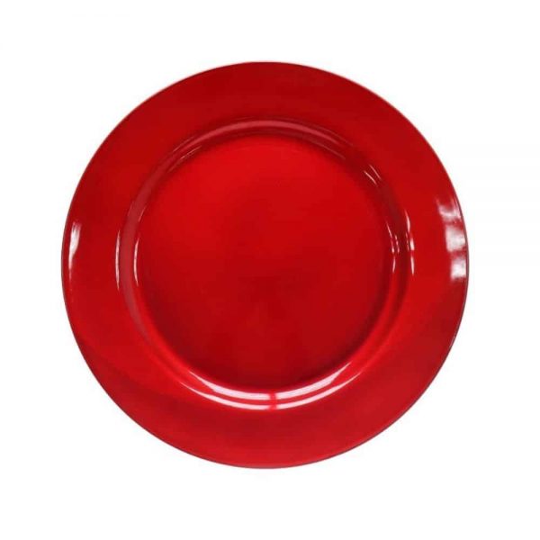 Charger Plate 33cm Glitter Red