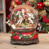 Santa on Rocking Horse Musical Snow Globe 20cm