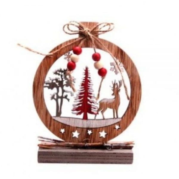 Wooden Round Cutout Deco 15cm