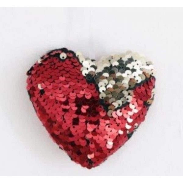 Red Sequin Heart 9cm