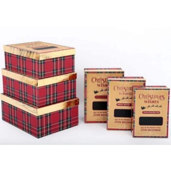 Tartan Chalkboard Box Large