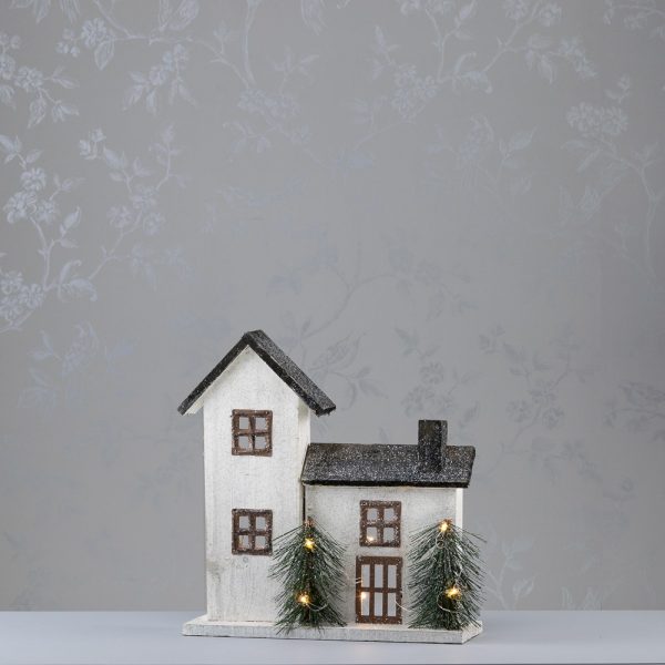 Led Xmas Village House Winter Grey