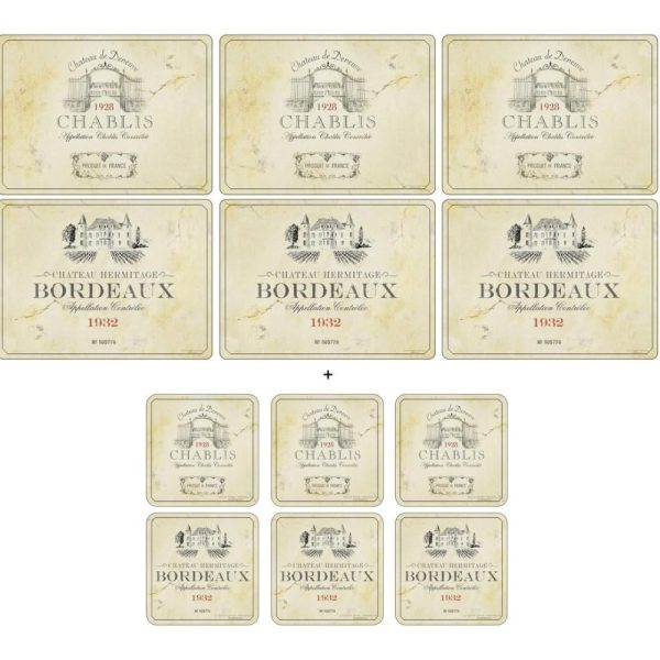 pimpernel vin de france six placemats & coasters