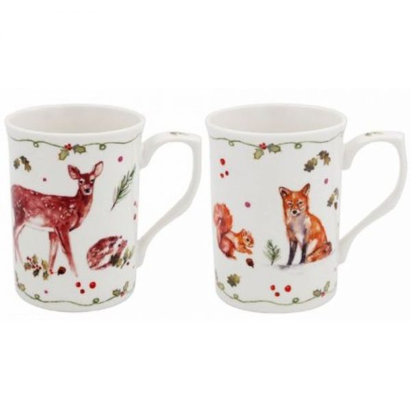 Winter Forest Set of 2 Mugs