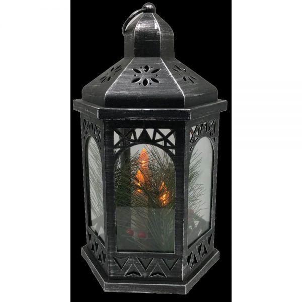 Black Lantern with LED Candles