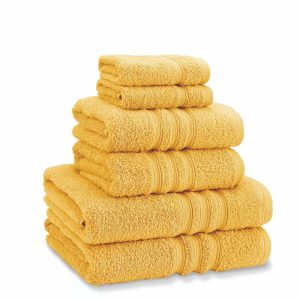 zero twist 100% cotton towel ochre