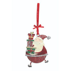 Sparkle Santa Holding Gifts Decoration