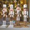 White and Gold Wooden Nutcracker H50cm