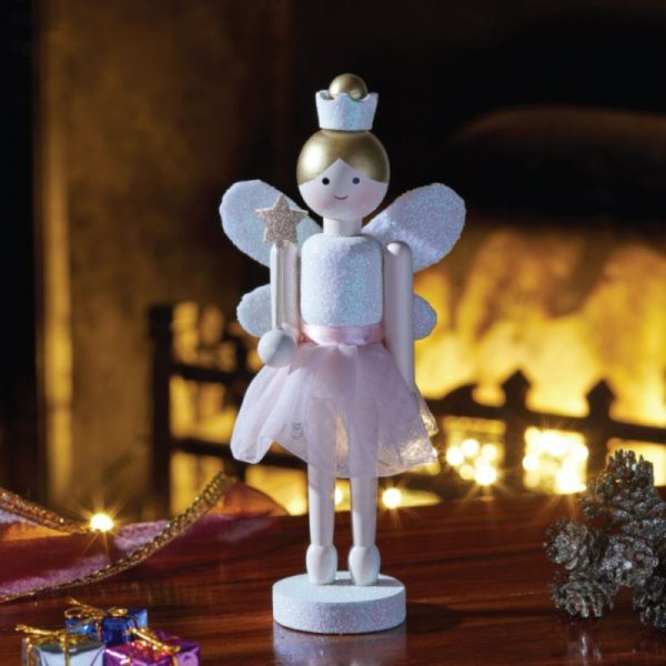 Wooden Fairycracker Pink and White H20cm