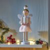 Wooden Fairycracker Pink and White H30cm