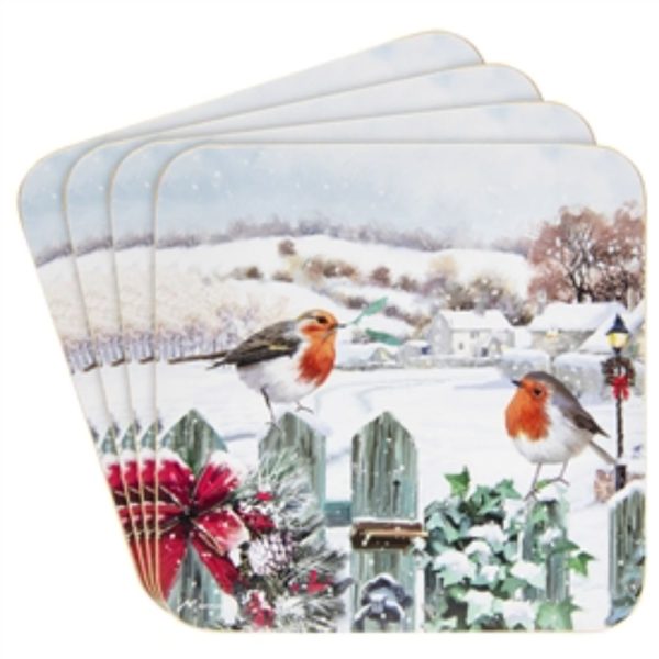 Christmas Robin Set of 4 Coasters