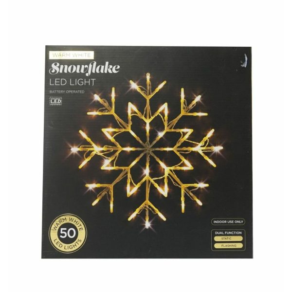 Led Snowflake Silhouette Light Warm White 33cm