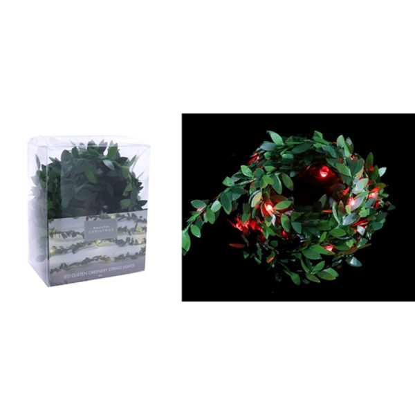 Light Up Holly Garland Lights 4m Battery