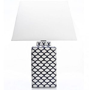 ceramic table lamp blue white white shade h74cm
