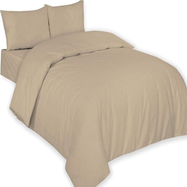 superking natural percale duvet set