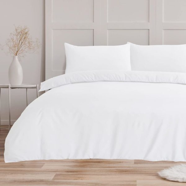 superking white percale duvet set