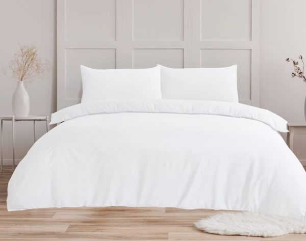 superking white percale duvet set