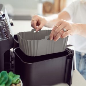 silicone air fryer tray rectangle