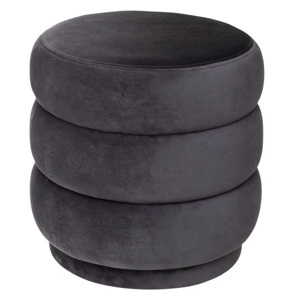 sinan grey velvet ottoman