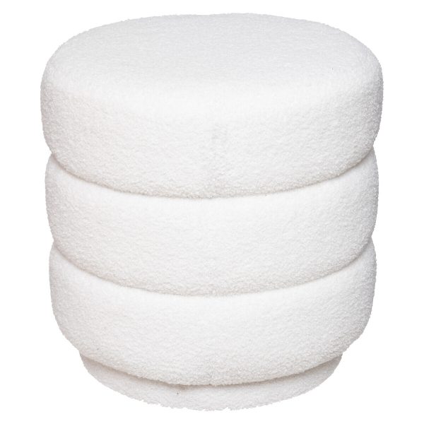 sinan white curl ottoman