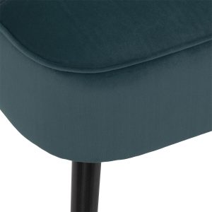 naova teal velvet occasional chair h71 w78 d72cm