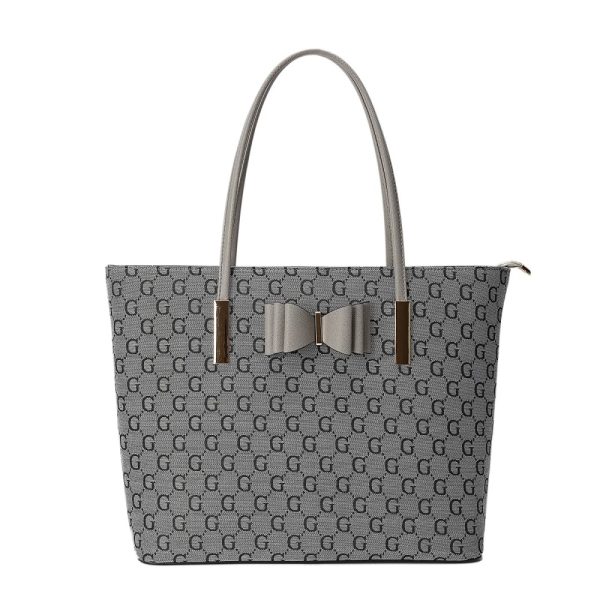 gessy grey tote bag with bow detail