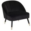 naova black velvet occasional chair h71 w78 d72cm