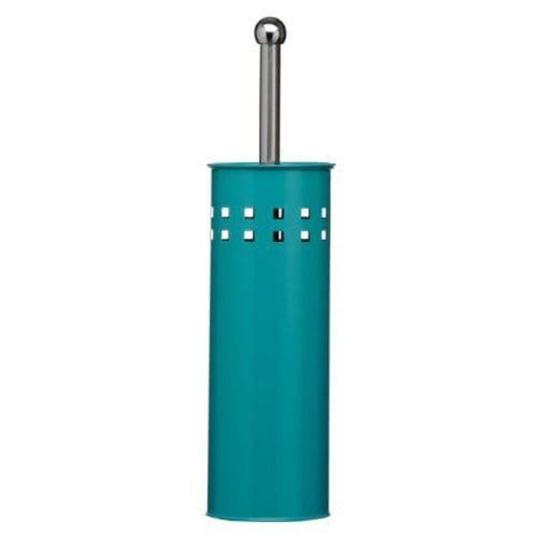 turquoise toilet brush and holder