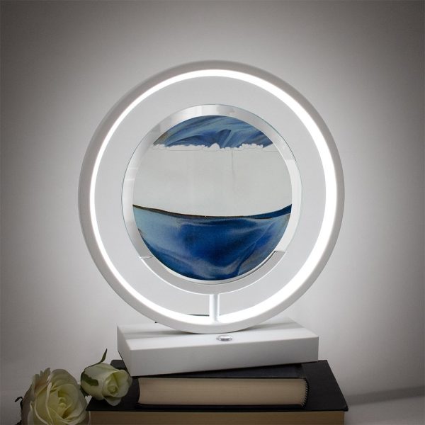 quicksand round lamp blue and white