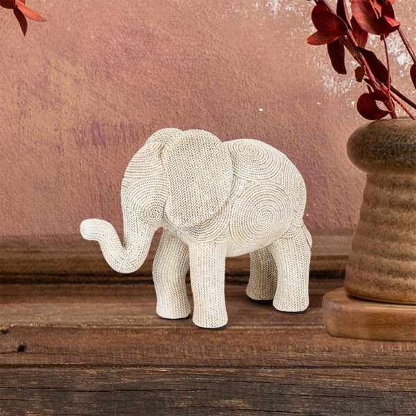 embossed white elephant 20x7x15cm