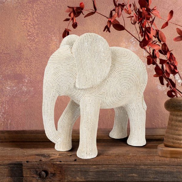 embossed white elephant 34x16x33cm