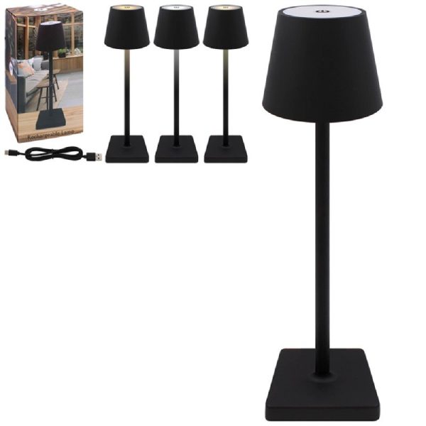 black rechargeable touch lamp 37x11x11cm