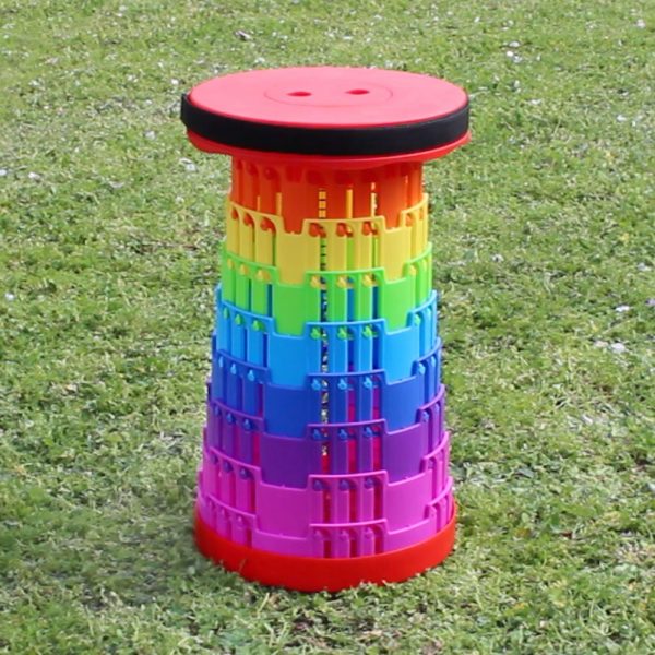 telescopic stool rainbow colours