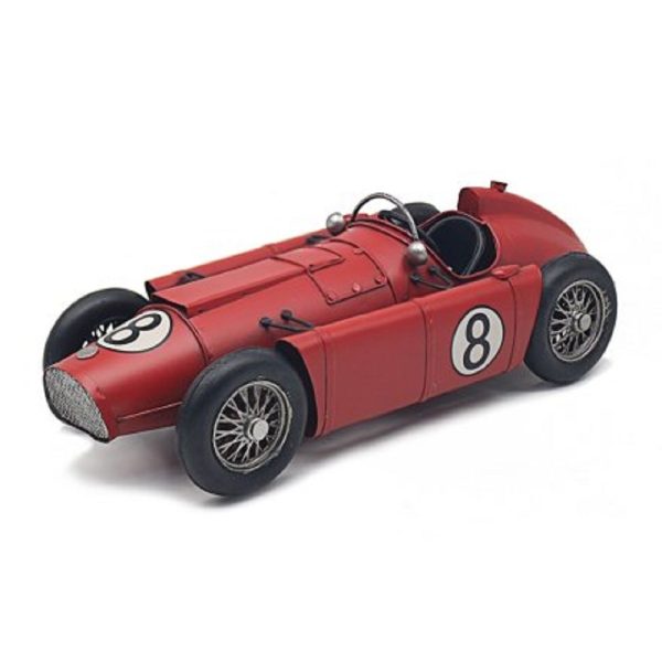 vintage red metal racing car 33x13x10cm
