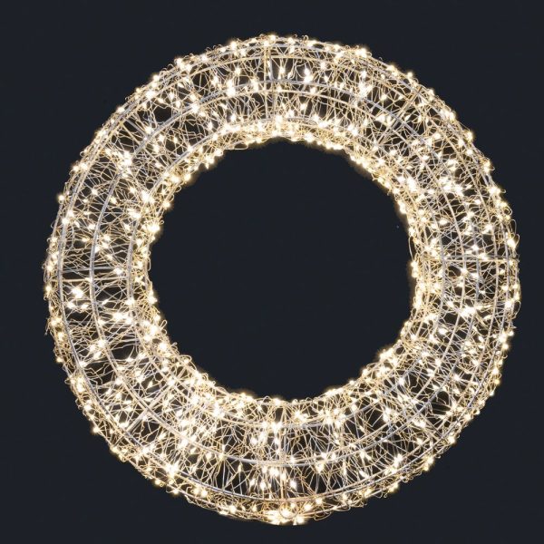 gold metal wire ring with led lights 50x8x50cm