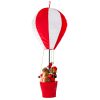 hot air balloon with santa 40x40x98cm