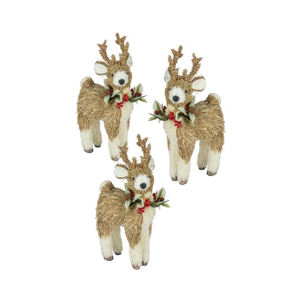 bubble reindeer mixed pack of tree decs straw deco