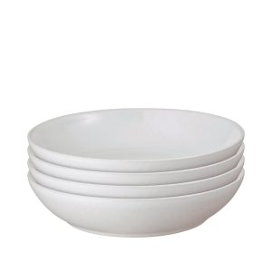 denby cotton white pasta bowls set of 4