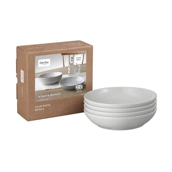 denby dove grey pasta bowls set of 4